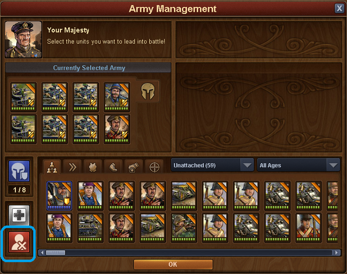 forge of empires how to delete army